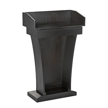 Adiroffice Wood Floor Stand-Up Podium Lectern with Storage Drawer in Black ADI661-012-BLK-MK